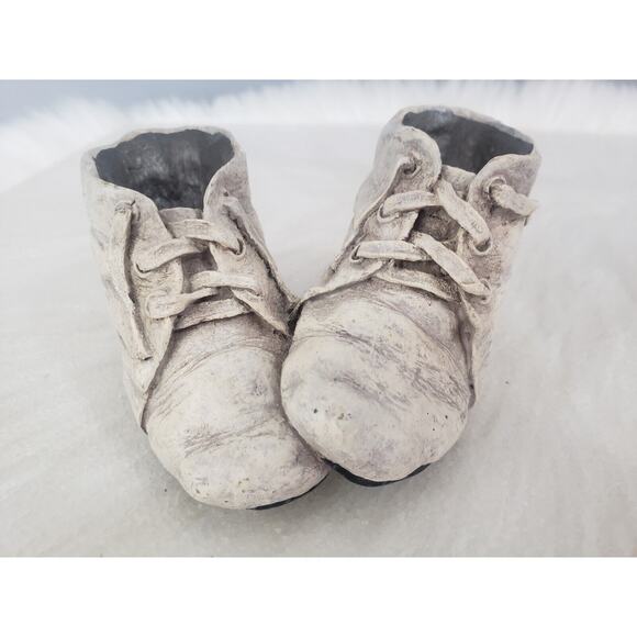 Vintage Dept 56 Ceramic Infant Baby's First Shoes Nursery Decor - Picture 1 of 6
